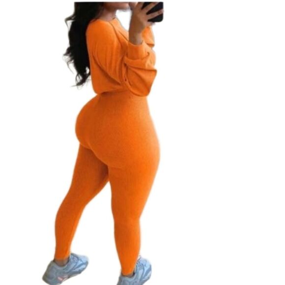 Ladie's ribbed two-piece pant set sz Medium - Picture 1 of 3